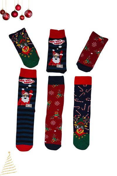 PJ & Me New Year Themed 3 Pairs Socks Set (Our Father & Deer & Candy)