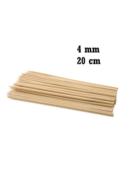 değerli hobi ahşap bambu çubuk 20 cm 4 mm 80 adet