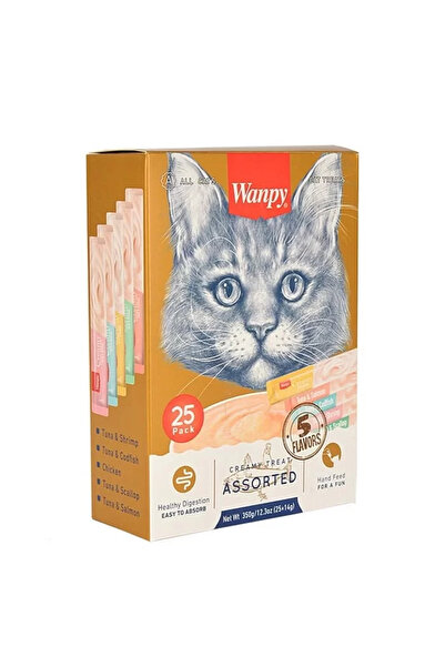 Wanpy Karışık Sıvı Kedi Ödül Maması 25x14 gr
