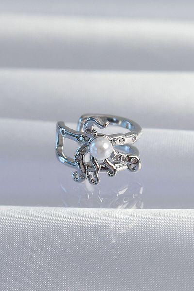 Skygo Silver Brass Pearls Octopus Earrings - Tj-bkp9332