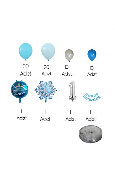 CUGY Winter Concept Prince Blue White Birthday Party Celebration Set with Age Options