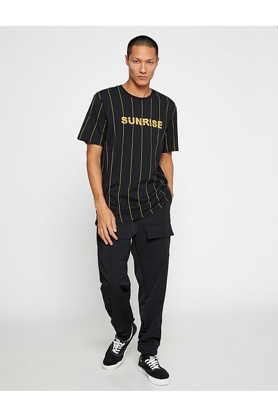 Koton Basic T-Shirt Crew Neck Slogan Printed