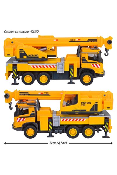 Majorette Camion cu macara Majorette Volvo Truck Crane cu lumini si sunete