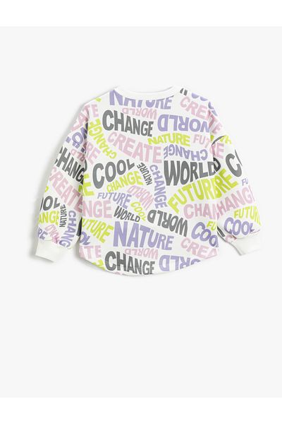 Koton Printed Sweatshirt Long Sleeve Crew Neck