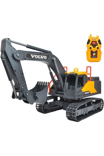 Dickie Toys Excavator Dickie Toys Volvo Mining Excavator 60 cm cu telecomanda, lumini si sunete gri