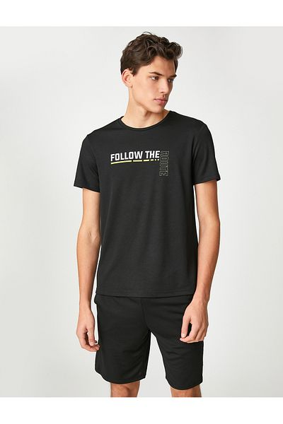 Koton Αθλητικό T-Shirt Crew Neck Slogan τυπωμένο