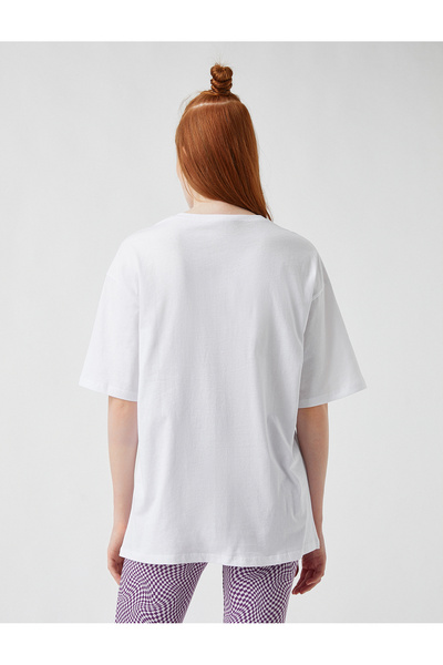 Koton Dámské tričko Ecru 2SAL10129IK