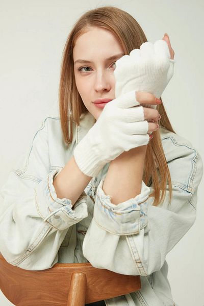 FRESCO SCARFS Γάντια από μαλακή υφή μάλλινα πλεκτά