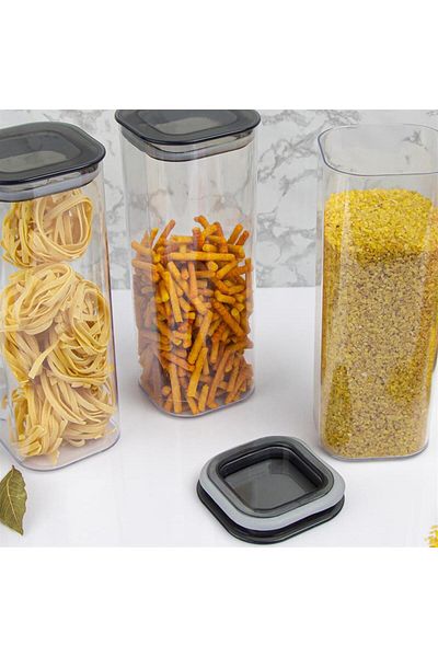 BRAVES 6 Pieces Food Storage Container Set Square Pulses Storage Container 1.7 Lt