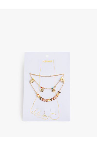 Koton Pearl Bead Detailed Anklet Set