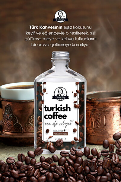 Özcan Bey Deluxe Seri Turkish Coffee Kolonyası Parfümlü Türk Kahvesi Kokulu Kolonya Takımı 200ml + 100ml