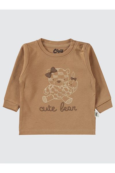 Civil Baby 6-18 Months Baby Girl Sweatshirt Set of 2 - Brown