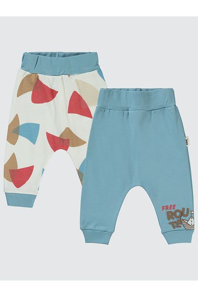 Civil Baby 6-18 Months Baby Boy Blue Single Bottom 2-Piece Without Booties