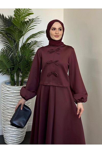 TRENDTESETTÜR Claret Red Scuba Women's Set - t 9416