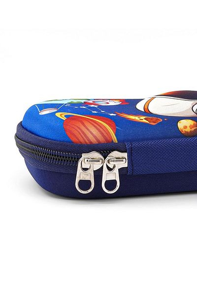 Bonfino Bonfino Astronaut Travel Pencil Case, Sturdy, Zipper Closure, 23 x 11 x 4 cm, 5 Years+ - Blue