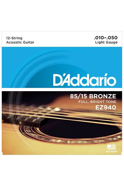 Daddario Ez940 Acoustic Guitar String Set, 12 Strings, 85/15 Bronze, Li D'Addario Ez940, 85/15 Bronze - Li