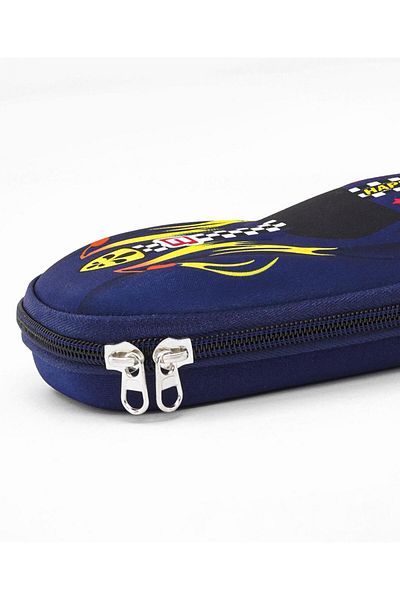 Bonfino Bonfino Racing Car Theme Pencil Case, Sturdy, Zipper Closure, 23 x 11 x 4 cm, 5 Years+ - Blue