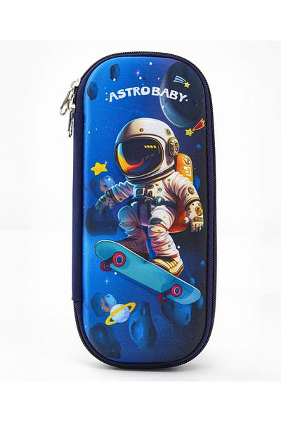 Bonfino Bonfino Astrobaby Theme Pencil Case, Sturdy, Zipper Closure,23 x 11 x 4 cm, 5 Years+ - Blue