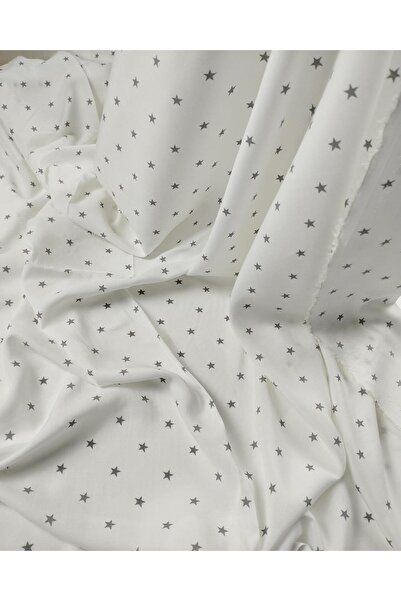 Kumaş Parça Voile de bumbac în culorile alb și gri - 130cm x 235cm