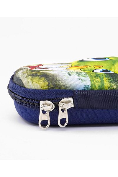 Bonfino Bonfino Dino Theme Pencil Case, Sturdy, Zipper Closure, 23 x 11 x 4 cm, 5 Years+ - Blue