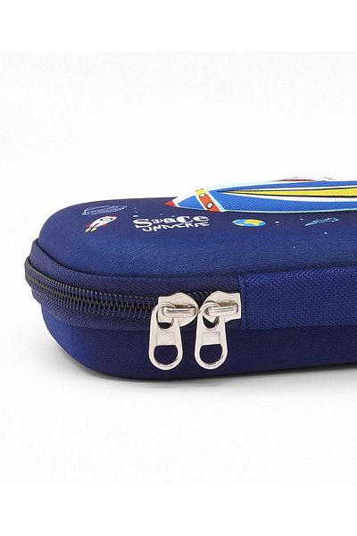 Bonfino Bonfino Space Theme Pencil Case, Sturdy, Zipper Closure, 23 x 11 x 4 cm, 5 Years+ - Blue