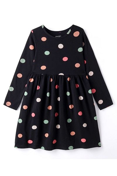 Primo Gino Primo Gino Polka Dots Printed Dress - Black