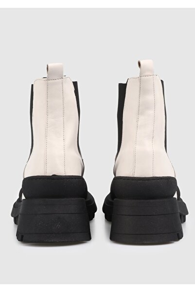 Provoq Kožené Bílé Dámské Kozačky