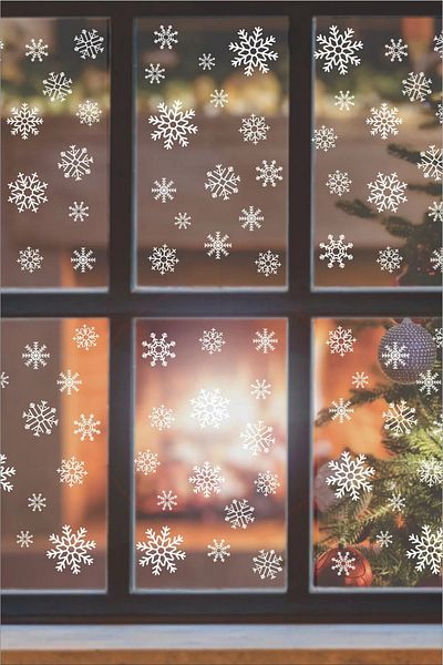 Beezzle New Year's White Snowflakes Sticker Set