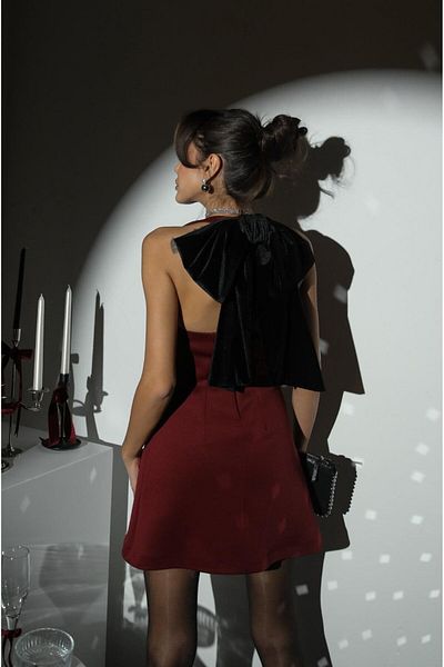 Havoş Burgundy Back Bow Detail Dress