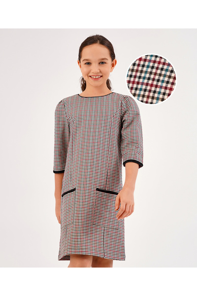 Primo Gino Primo Gino A Line Tunic Dress Prince Of Wales Checkered - Multicolour