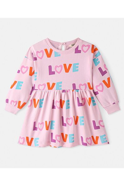 Bonfino Bonfino Text Printed Full Sleeves Dress - Pink