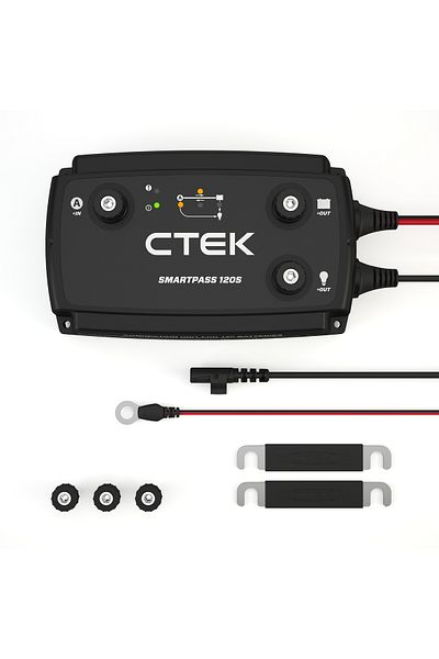 CTEK SMARTPASS 120S، 12 فولت، 120 أمبير، نظام إدارة الشحن السريع للبطارية المزدوجة