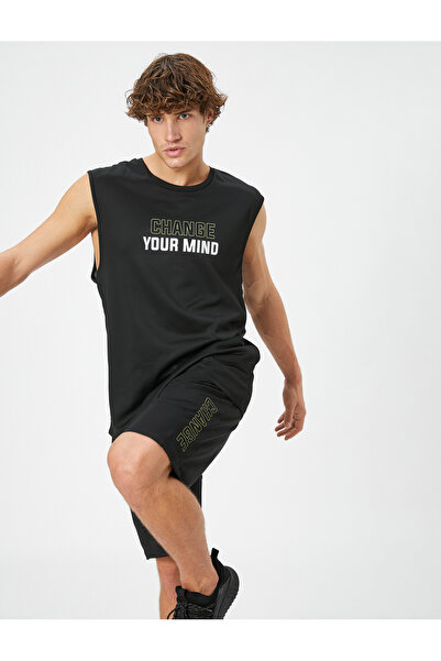 Koton Αθλητικό σορτς Δαντέλα στη μέση Σλόγκαν εμπριμέ