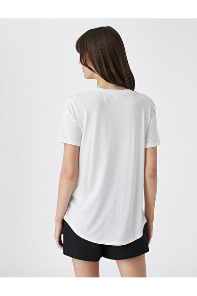 Koton Μπλουζάκι με εμπριμέ κοντό μανίκι