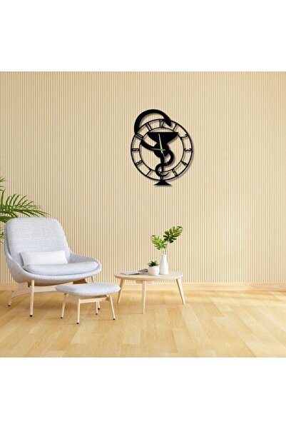 ARTERA DESIGN Dekoratif Eczane Hastane Şık Metal Duvar Saati - 58 X 58