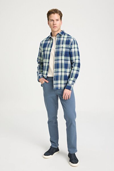 WRANGLER Regular Fit Normal Kesim %100 Pamuk Lacivert Gömlek