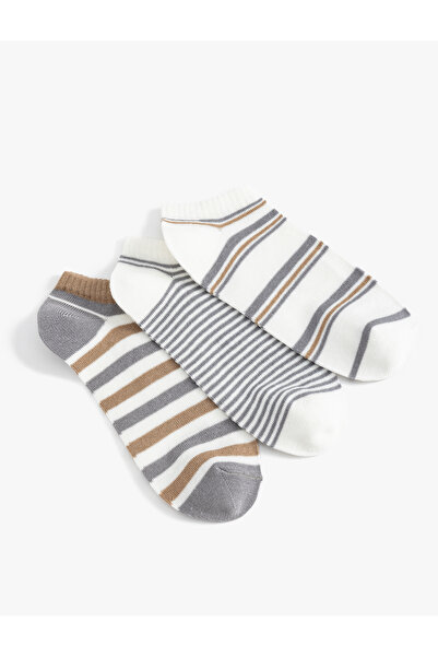 Koton Σετ 3 ριγέ Μποτάκια Κάλτσες - Πολύχρωμες
