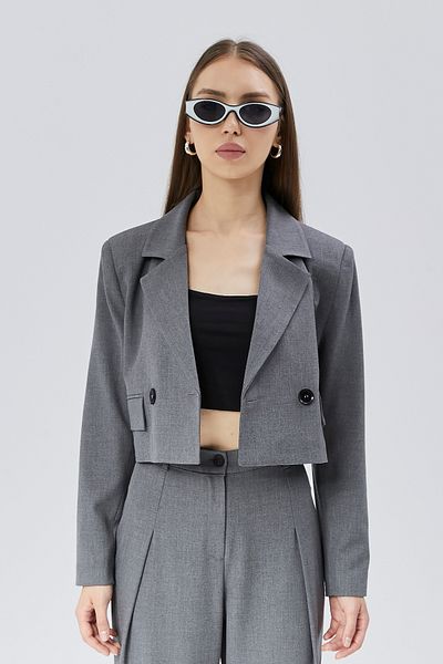 Bolivente Γυναικείο υφαντό σακάκι - Crop Cut & Lined