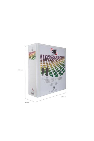 2K 9 Cm 4-Ringed Company Presentation and Document Folder with Inner and Outer Transparent Pockets (650 Sheets)