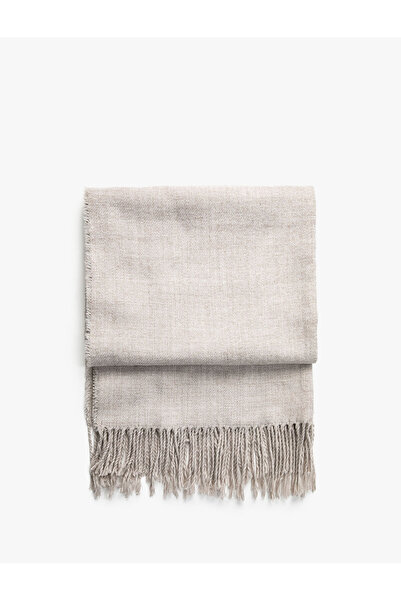 Koton Basic Shawl Tassel Detailed Textured