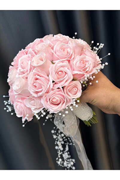 GELİNÇİÇEKCOM Soft Pembeli İncili Gelin Çiçeği