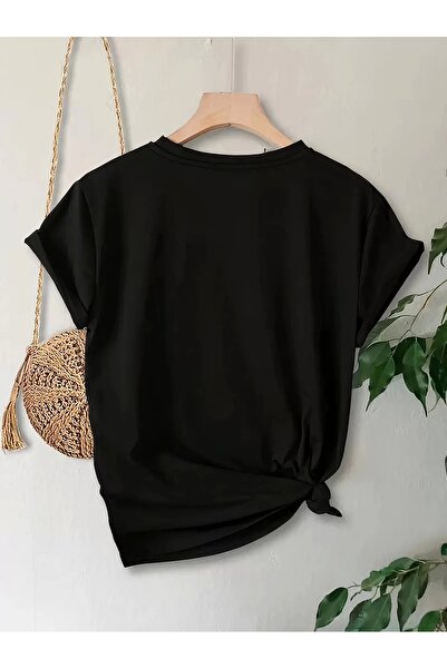 New Shine 1 μπλουζάκι δώρο για αγορές 6 και άνω στο καλάθι - Μπλουζάκι με στάμπα για τη γιορτή της μητέρας - Μαύρο