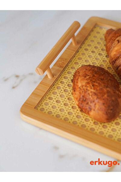 ERKUGO Natural Bamboo Hazeran - Presentation, Serving and Coffee Tray (20 X 30 cm)