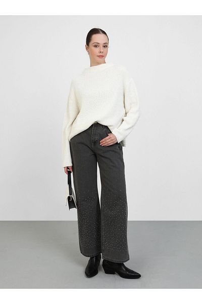 Refka Refka Beige Knitwear Tunic - Με Ειδική Λεπτομέρεια από Νήματα