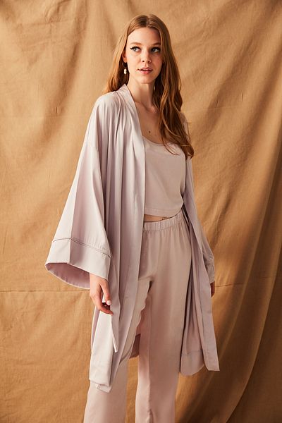 Penti Hushed Violet Satin Dressing Gown