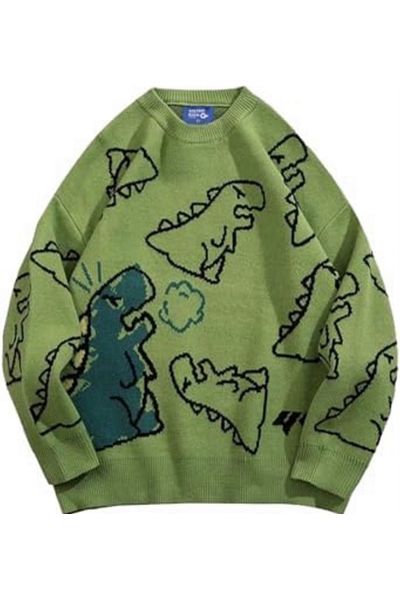 Köstebek Πουλόβερ Unisex Oversize Green Dinosaur