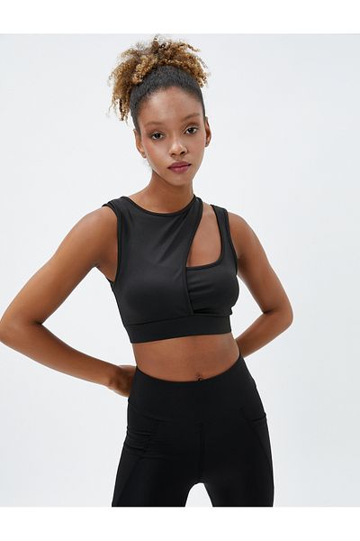 Koton Padded Sports Bra Without Underwire With Window Detail on the Back and Straps