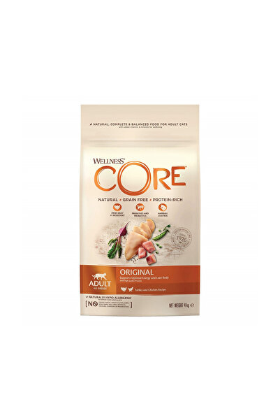 wellness طعام القطط الجاف الأصلي من CORE بنكهة الديك الرومي والدجاج، 4 كجم