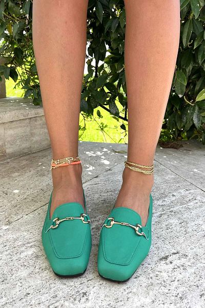 Bambi Matte Grün Damen Loafer Schuhe K 01641165409