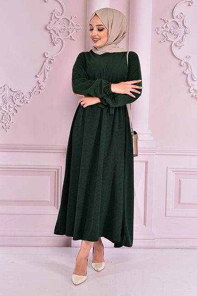 ModaMerve Emerald Belted Dress - End5301